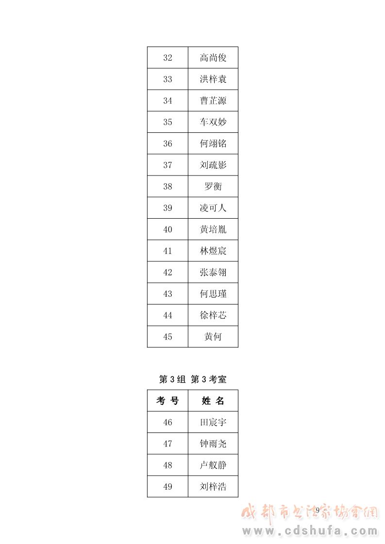 成都市首届中小学生书法临帖大赛 现场考核更新通知  - 协会动态 - 成都市书法家协会