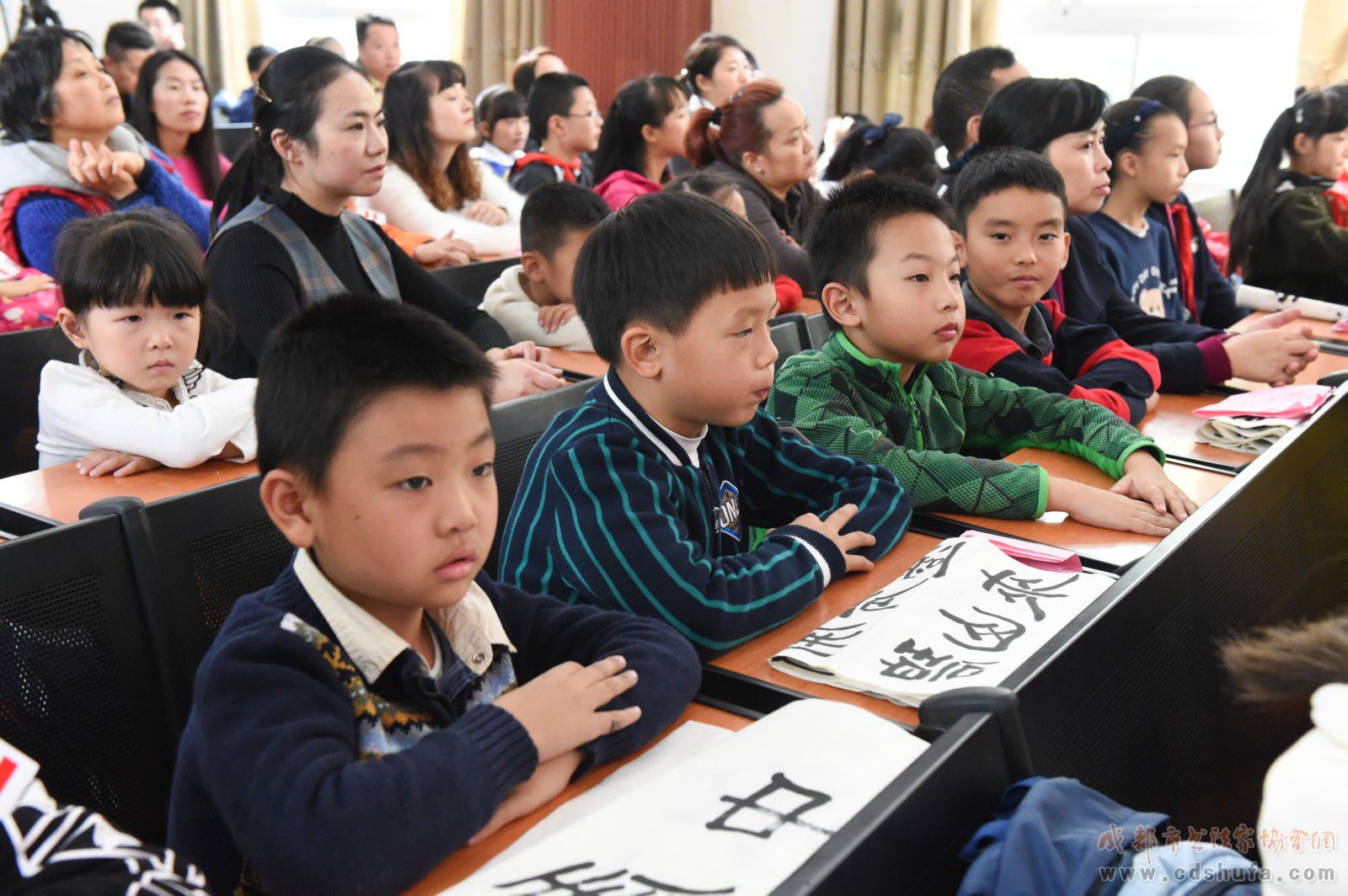 深入学习贯彻十九大精神 成都市书协文化惠民活动走进奥林小学